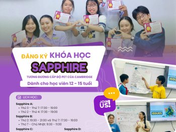 TUYỂN SINH KHÓA HỌC SAPPHIRE – SẴN SÀNG CHINH PHỤC PET CAMBRIDGE!
