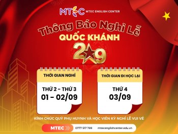 📢 THÔNG BÁO LỊCH NGHỈ LỄ QUỐC KHÁNH 02/09